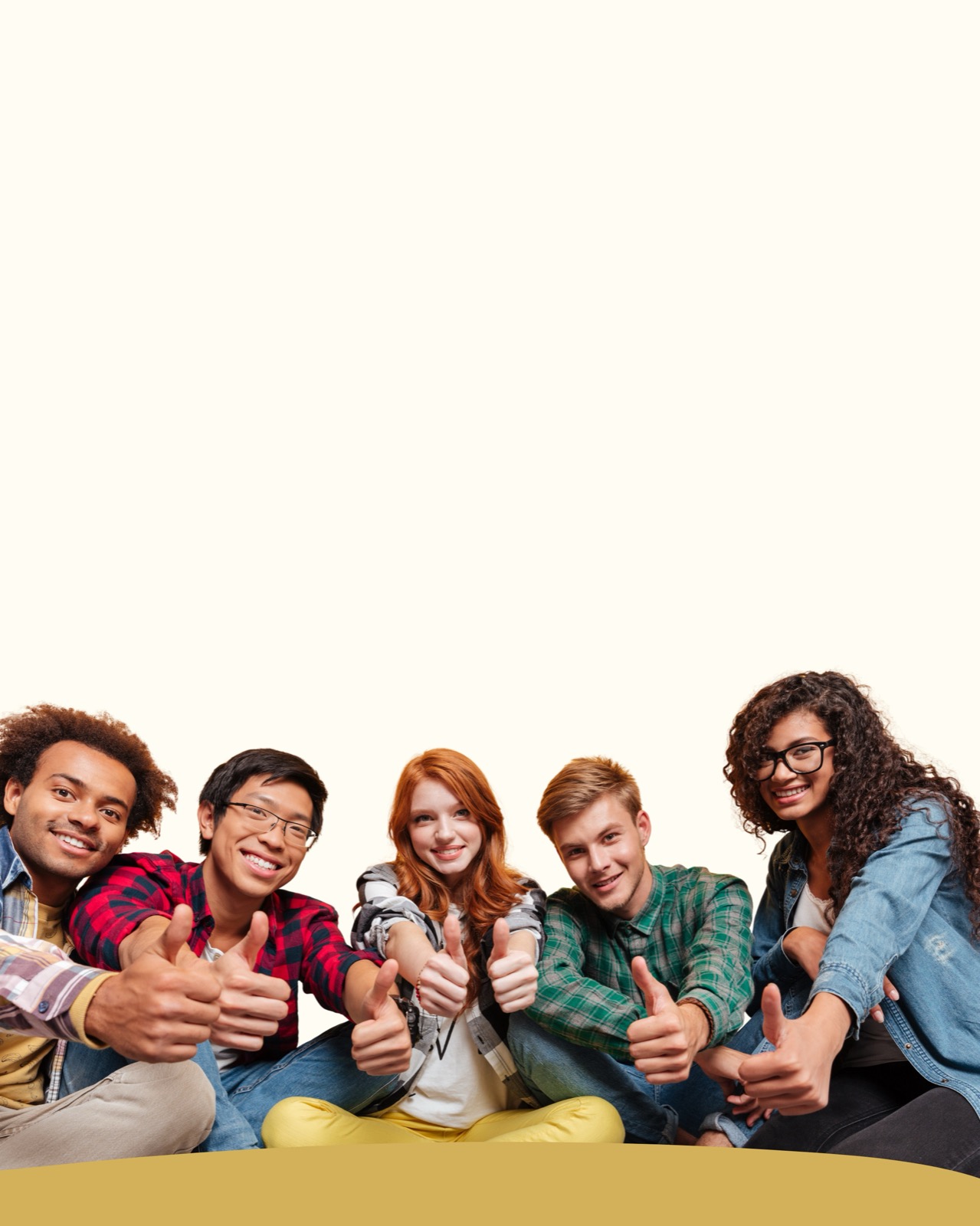Five people giving a thumbs up